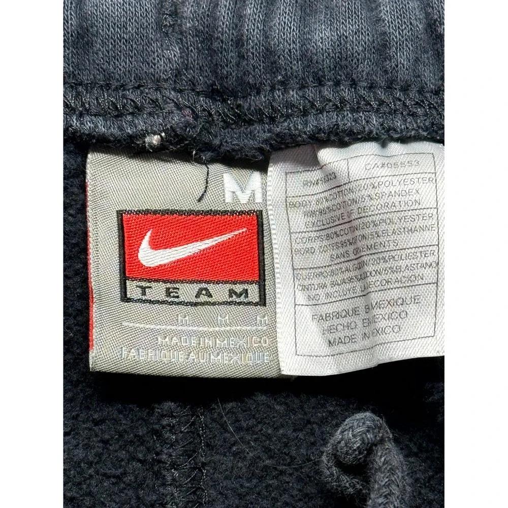 Nike Team Sweatpants Mens Medium Black Fleece Lined Ankle Zip Jogger Sportswear